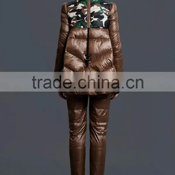 European Style Women Camo Down Filled Winter Keep Warm Pants photo-3