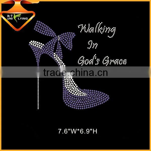 Fashion High Heeled Design Rhinestone Hotfix Transfer Wholesale in China photo-3