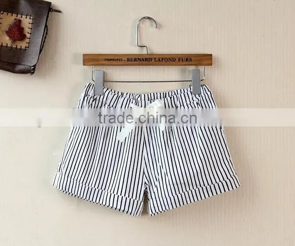 2016 Wholesale Sexy Tight Womens Polyester Gym Workout Shorts Adult Stripe Shorts photo-2