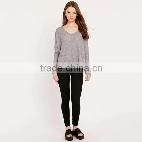 Stylish t Shirts Design Loose Neck t Shirts of Custom Long Sleeve t Shirts for Men photo-3