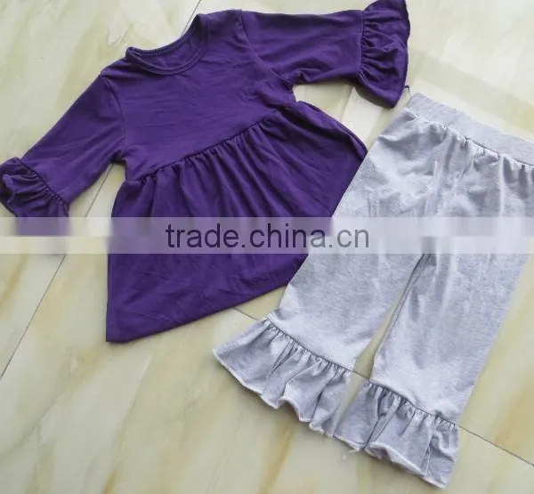 2015 Women Dress Set Solid Color Dress and Ruffle Pants With Scarf Lady Suit YW-116 photo-2