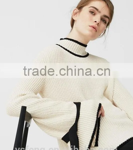 Korean Design Newest Girl's Knitted Sweater Ladies Top photo-5