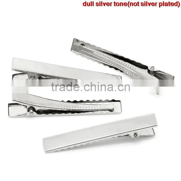 Cheap Wholesale Silver Tone Prong Style Barrettes Metal Hair Clips photo-2