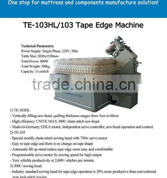 High Efficiency Tape Edge Machine for Mattress TE-103HL /103 photo-2