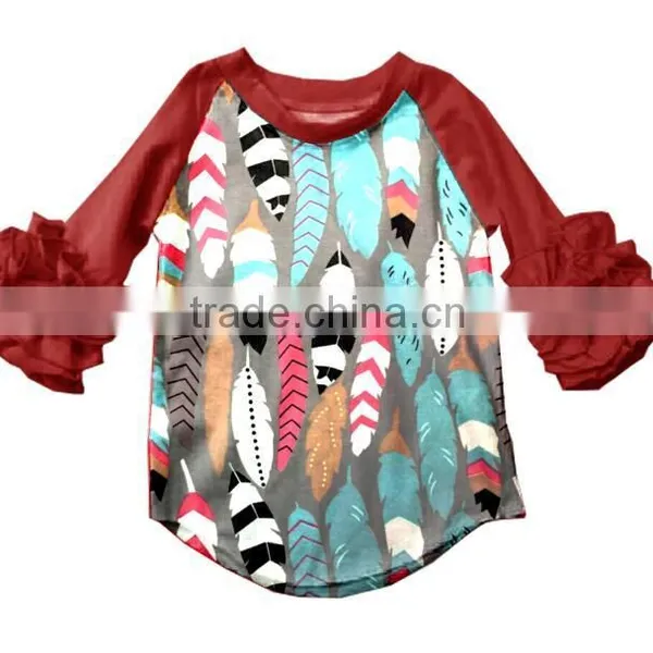 New Arrival 2017 Spring Summer Children Frock Boutique Ruffle Chick Baby Shirts Hot Sale Kid Clothing Easter Shirt photo-4