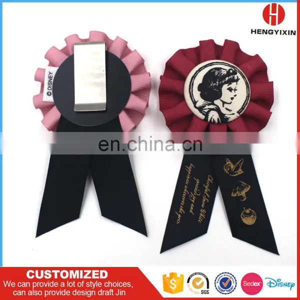 Wholesale Handmade Round Woved Satin Award Ribbon Rosette for Festival Celebration photo-6