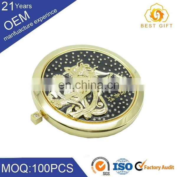 Custom Metal Small Round Shape Metal Pocket Mirror With Logo photo-6