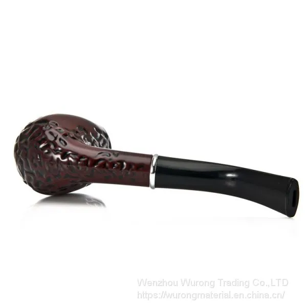 145mm Length Wooden Resin Short Tobacco Pipe With Small Brown Briar-imitation Head for Smoking photo-2