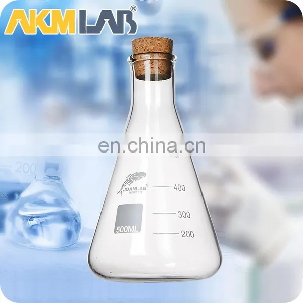 AKMLAB Laboratory Erlenmeyer Flask With Cork Stopper photo-2