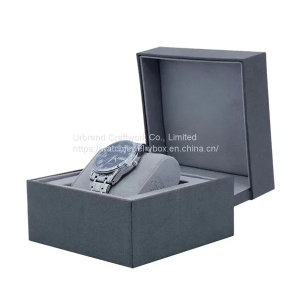 Luxury Black Rigid Cardboard Paper Watch Box Cases Customizable Watch Gift Packaging Box With Logo photo-5