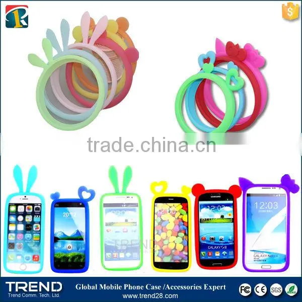 Flexible Round Design Cute Rabbit Ear Universal Silicon Bumper for Iphone 6 6s Quality Choice photo-5