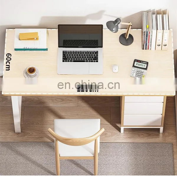 Computer Desk Bedroom Furniture Space Saving Wooden Small Simple Modern Home Study Computer Desk With Storage photo-4