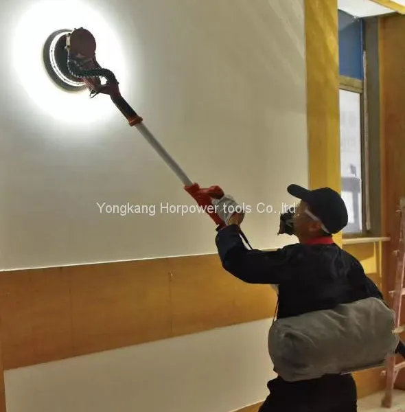 Portable 225mm Long Handle Self Vacuum Telescopic Foldable Electric Drywall Putty Wall Sanding Machine Drywall Sander With LED Light photo-5