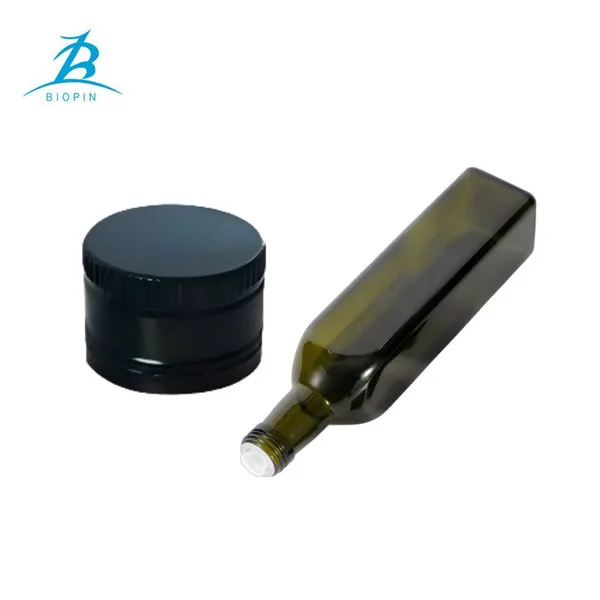 31.5mm Aluminum Bottle Cap Closure Olive Oil Aluminium Screw Cap for Olive Oil Glass Bottle photo-3