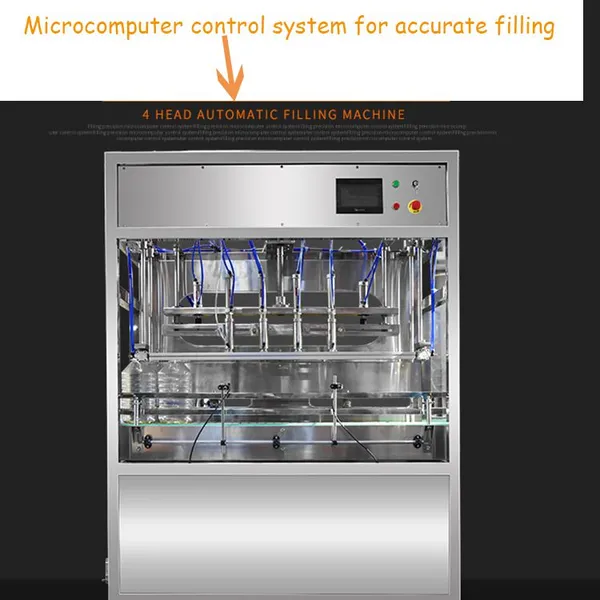 MO-Qdmdch High Accuracy Flow Meter Control Oil Filling Machine Automatic 4 Nozzle Sunflower Olive Oil Filling Capping Machine photo-3