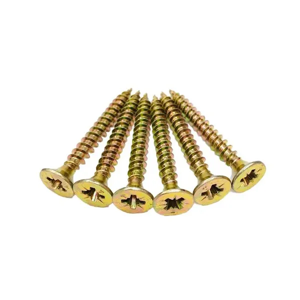 C1022A Carbon Steel Wood Screws With Ruspert Coating for MDF Plywood Double Countersunk Half Thread High Torque
