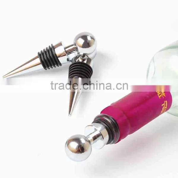 Shenzhen Wholesale Wine Stoppers Zinc Alloy Metal Wine Stopper Round Head Bottle Stopper Parts Ball Handle Bottle Plug