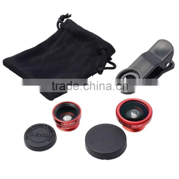 3 In1focusing Mirror Focus Lamp Fisheye Lens ,mini Camera Lens 3 in 1 Lens Kit photo-4