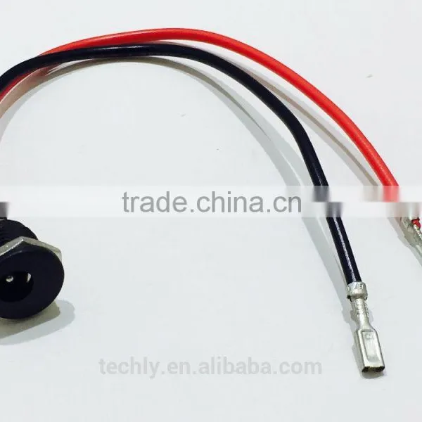 Custom 5.5x2.1mm 2PIn Female Mount Power Jack Socket To 0.8mm Tab Wire Harness photo-6