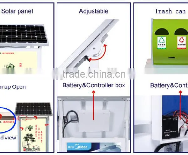 Outdoor Solar Scrolling Advertising Light Box With Dust Bin photo-6