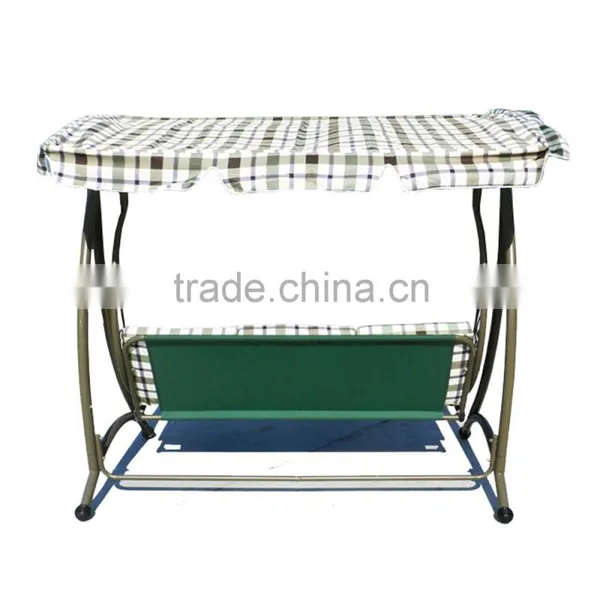 Hot Sale Country Style Fresh Plaid Stripes Outdoor Patio Swing Chair Garden Iron Swing photo-4