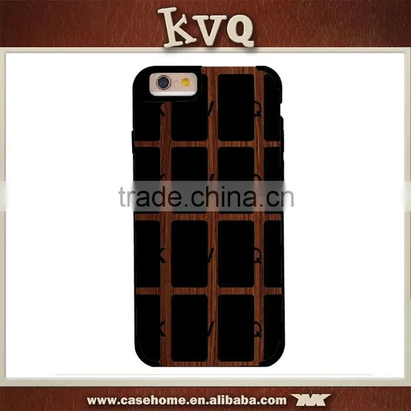 Gridiron Pattern Wood+PC Hard Back Cover Case for Iphone 6s photo-2
