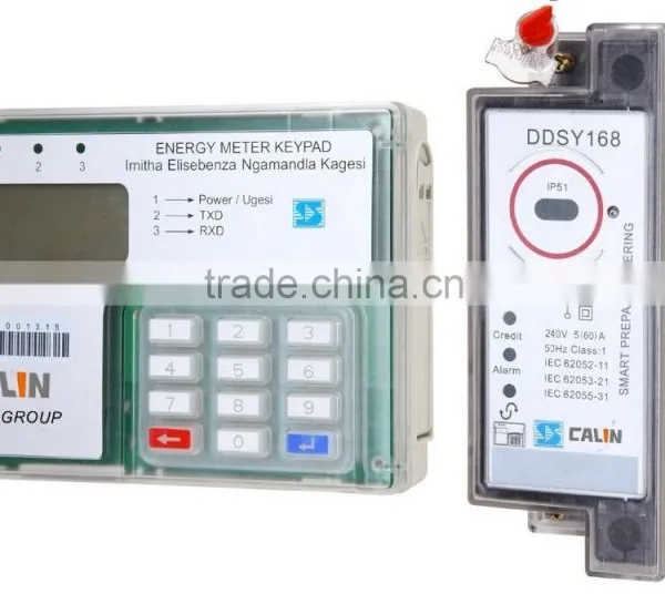 DIN Rail STS Keypad Prepaid Electricity Meter and CIU (PLC Communication)