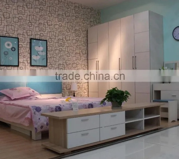 China Manufacturer Modern 3 Piece Bedroom Furniture Set - Wardrobe, Dressing Table , Bed(SZ-BFA8003) photo-2