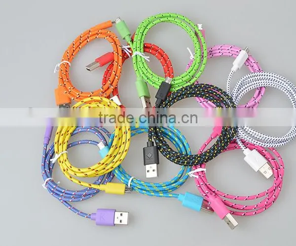 1m Round Braided Textile Electrical Usb Cable/Wire/Pulley Cord 2 Wires photo-2