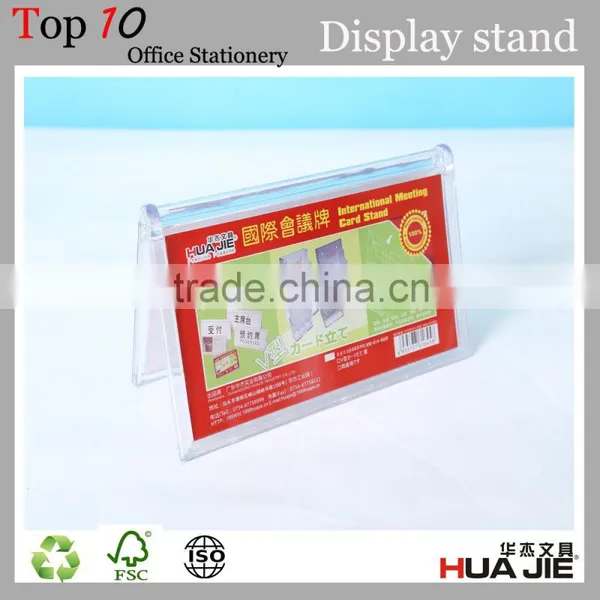 Office Stationery V Shape Transprent Acrylic Table Sign Holder photo-6