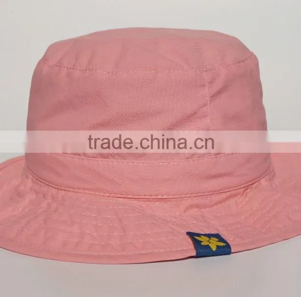 Solid color pink bucket hat