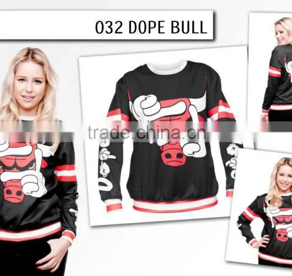 Fashion Angry Bull High Quality 3d Digital Print Fullprint Crewneck Sweatshirt Spring Autumn Unisex Custom Oversized Pullover photo-4