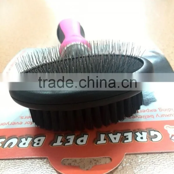 2016 Easy Clean Anti-allergic Pet Grooming Products Rubber Handle Big Stainless Steel Dog Comb photo-4