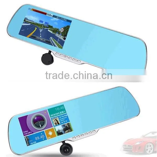 5 Inch Rearview Mirror Gps Android Dual Camera DVR Recorder photo-4
