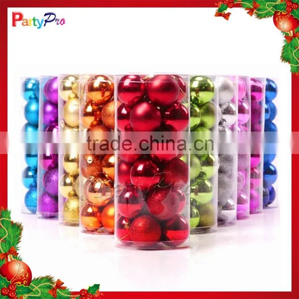 2015 High Quality Round Shape Small Colorful Plastic Christmas Decoration photo-2