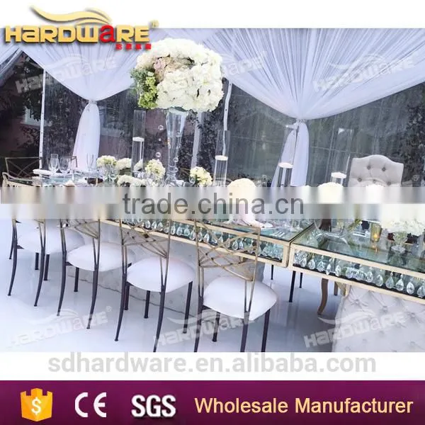 2016 NEW Glass Top Wedding Table Metal Base Dining Table Cake Table Quality Choice photo-3