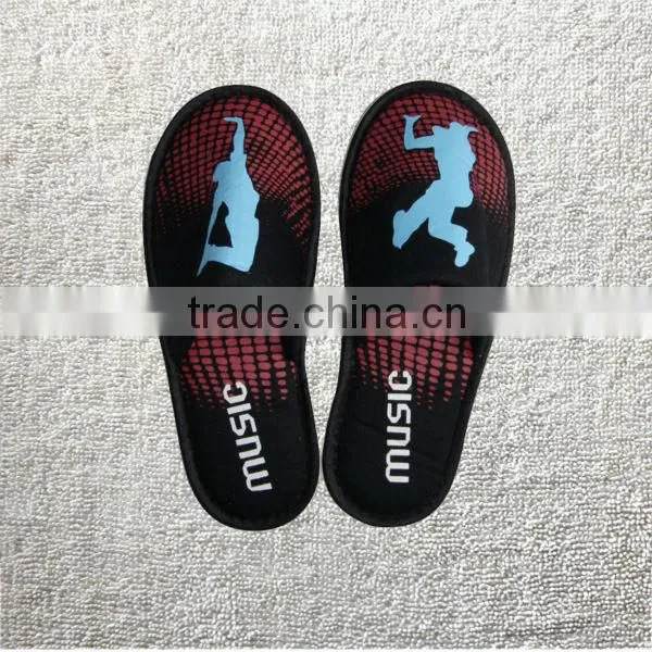 Knitted Fabric Kids Cartoon Slippers With Colorful Printing