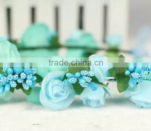 Wholesale Artificial Flower Bride Head Hydrangea Wreath Headdress photo-4