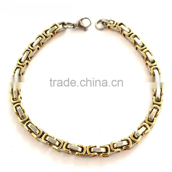 2016 Fashionable Jewelry Gold Plated 316l Stainless Steel Chain Bracelet for Men Supplier's Choice photo-2