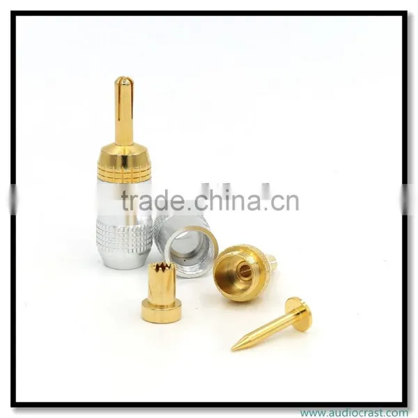 Gold Plated Self Locking Banana Plug 24K Banana Connectors photo-4