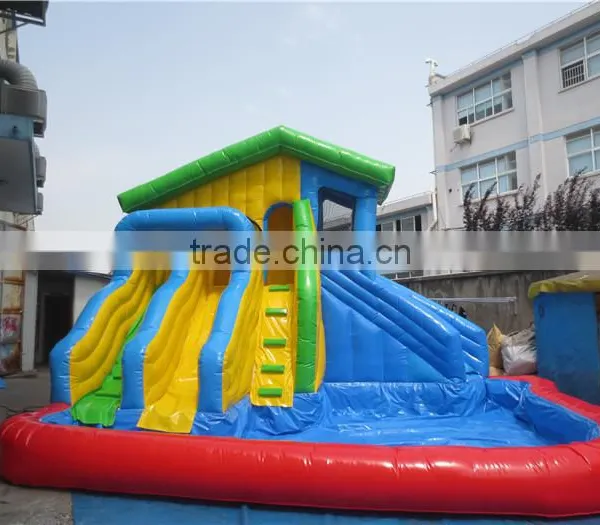 Used Inflatable Water Slide With Swimming Pool Quality Choice photo-2