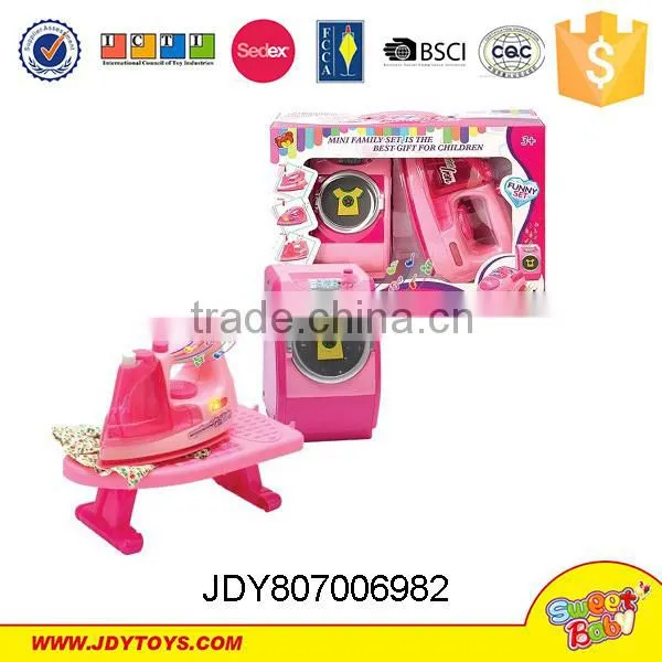 Plastic Pink Functional Household Appliance,cleaner&iron&kettle&washer Play Toys Set photo-4
