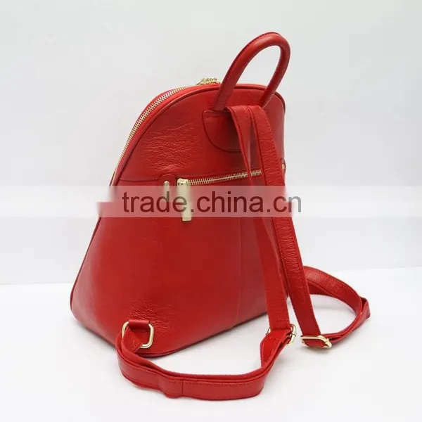 Newest Design Fashionable Red Litchi Pattern Genuine Leather Backpack for Lady photo-5