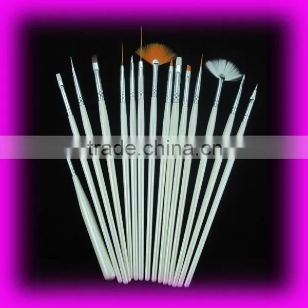 15pcs kolinsky nail art brush for UV Gel diy decoration tools