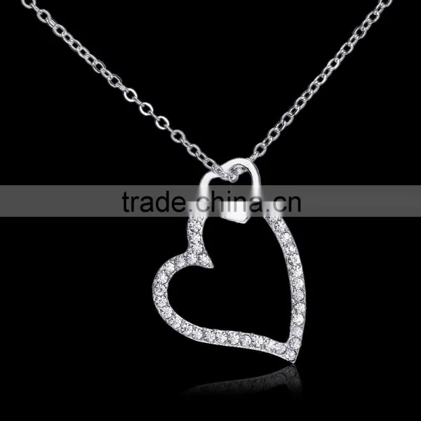 Austrian Crystal Heart Pendant 18k Women Necklace Quality Choice photo-4
