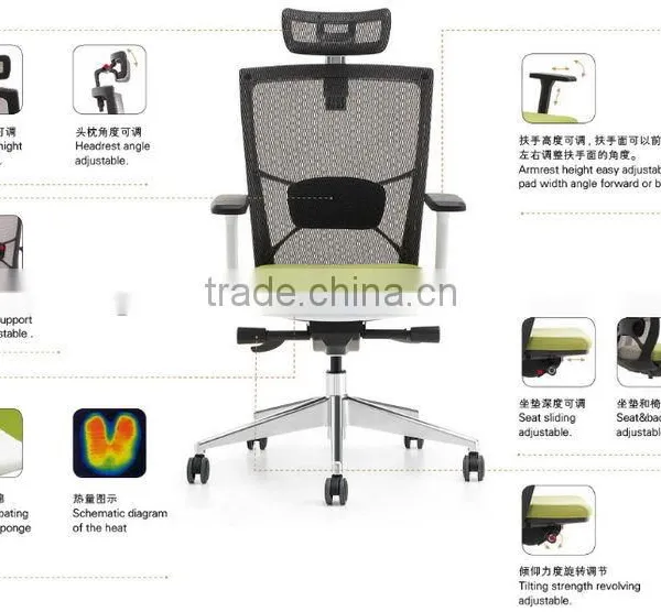 Sunshine Furniture Modern High Back Best Ergonomic Executive Mesh Office Chair With Headrest photo-6
