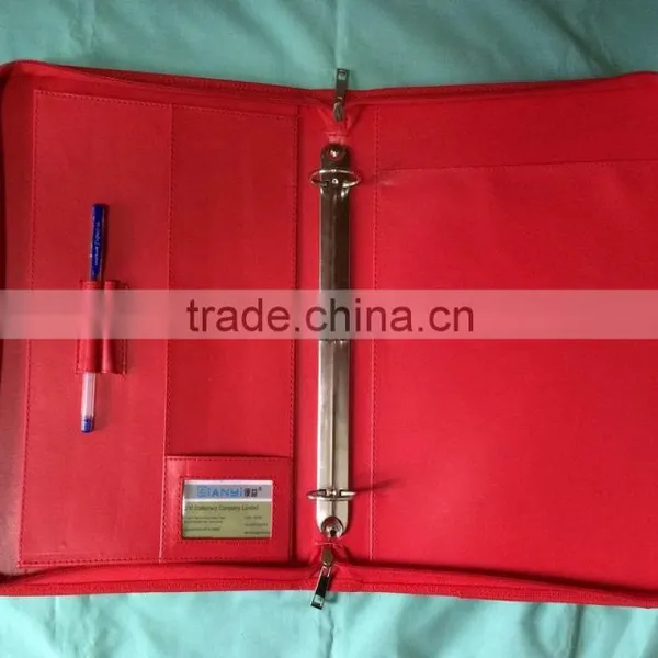 2016 Multi Functional Soft A4 Magnetism Leather Portfolio With Ring Binders and Retractable Handle photo-6