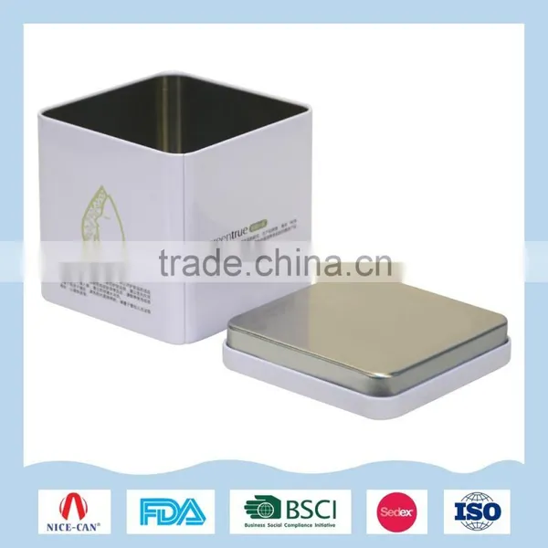 Simple Green Rectangular Tin Box for Articles of Daily Use photo-4