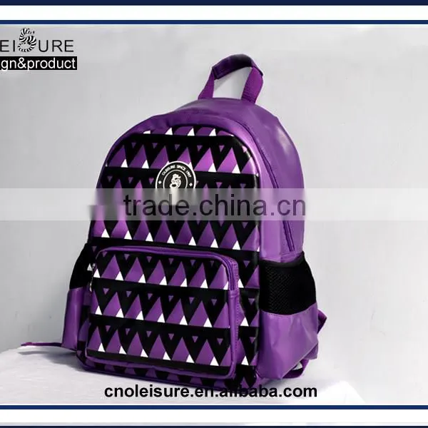2015 China Supplier Own Brand PU Leather Daily Waterproof Backpack for Teens photo-3