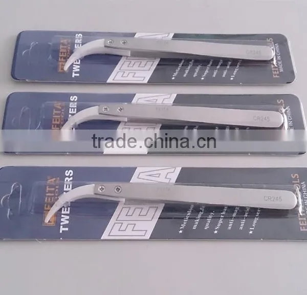 Guangdong Factory Price Curved Pointed Stainless Steel Tweezers CR245 Heat Resistant Ceramic Tip Tweezers photo-4